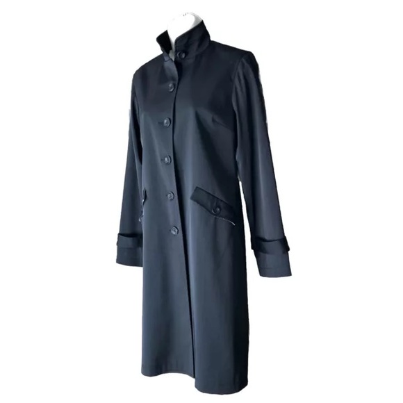Peros DC Clothing Women’sLong Lined Canvas Black Overcoat Day Coat Jacket 2